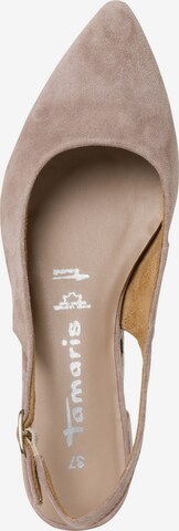 TAMARIS Slingback pumps i beige