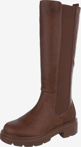 Ital-Design Stiefel in Beige: Vorderseite