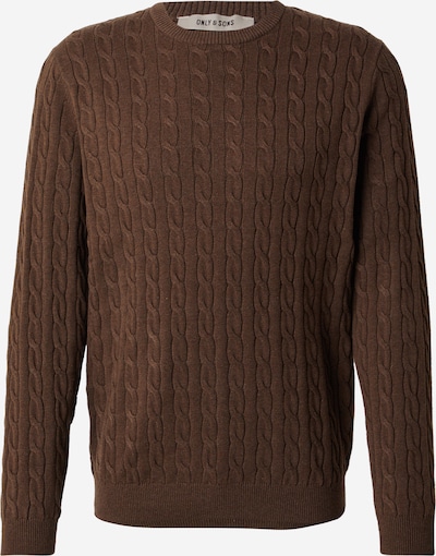 Only & Sons Neulepaita 'LOUI' värissä suklaa, Tuotenäkymä