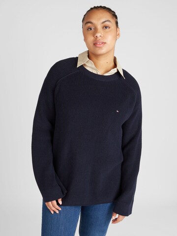 Pull-over Tommy Hilfiger Curve en bleu : devant