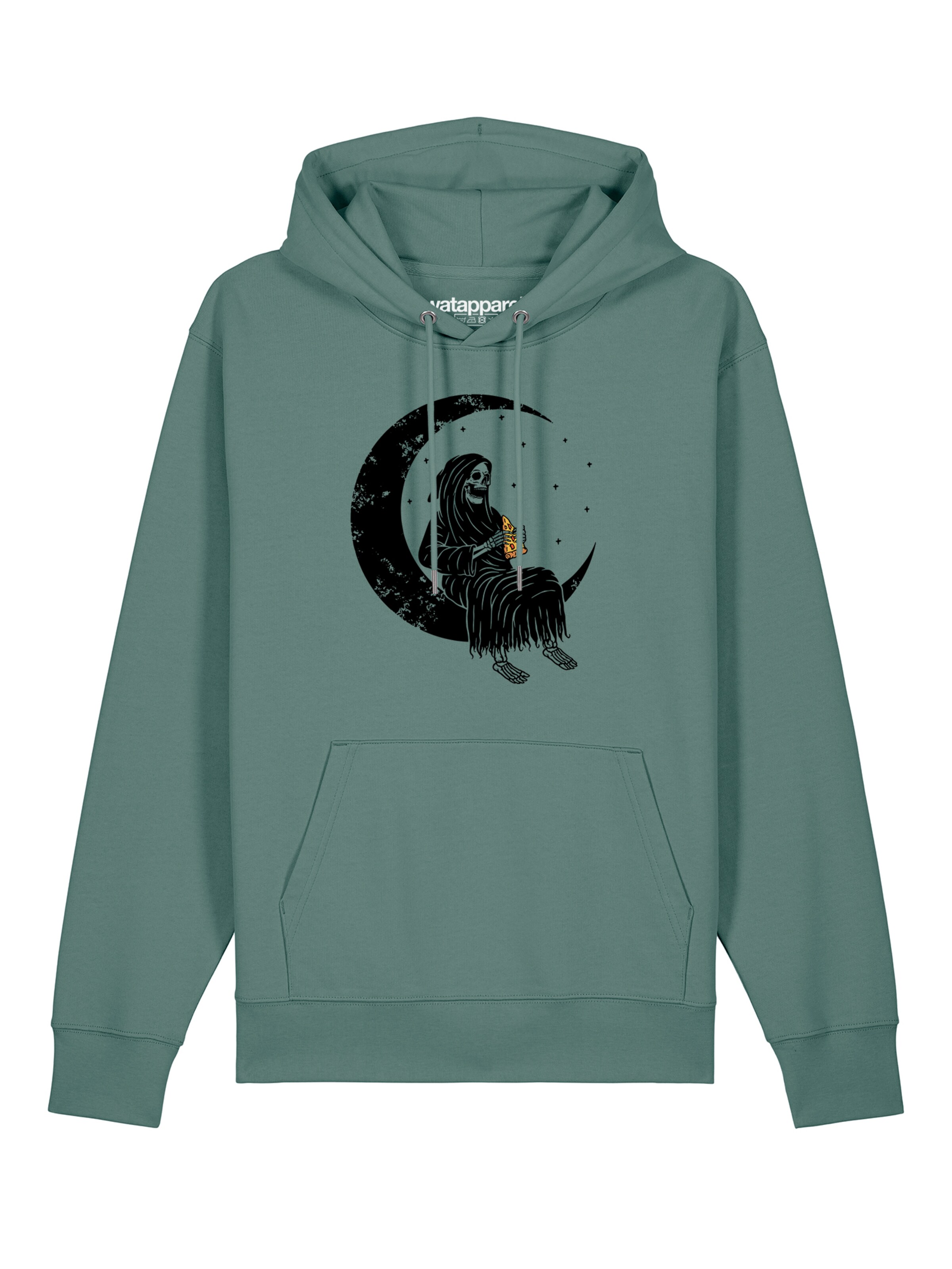 Sweat-shirt ' Pizza for life ' Watapparel en vert : devant