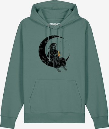 Sweat-shirt ' Pizza for life ' Watapparel en vert : devant