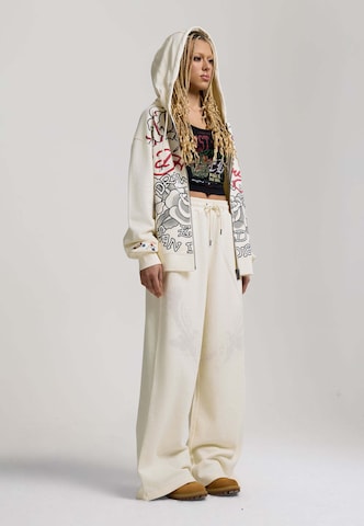 Wide Leg Pantalon 'Flying Eagle' Ed Hardy en beige