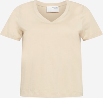 Selected Femme Curve Shirt 'Andard' in Beige: front