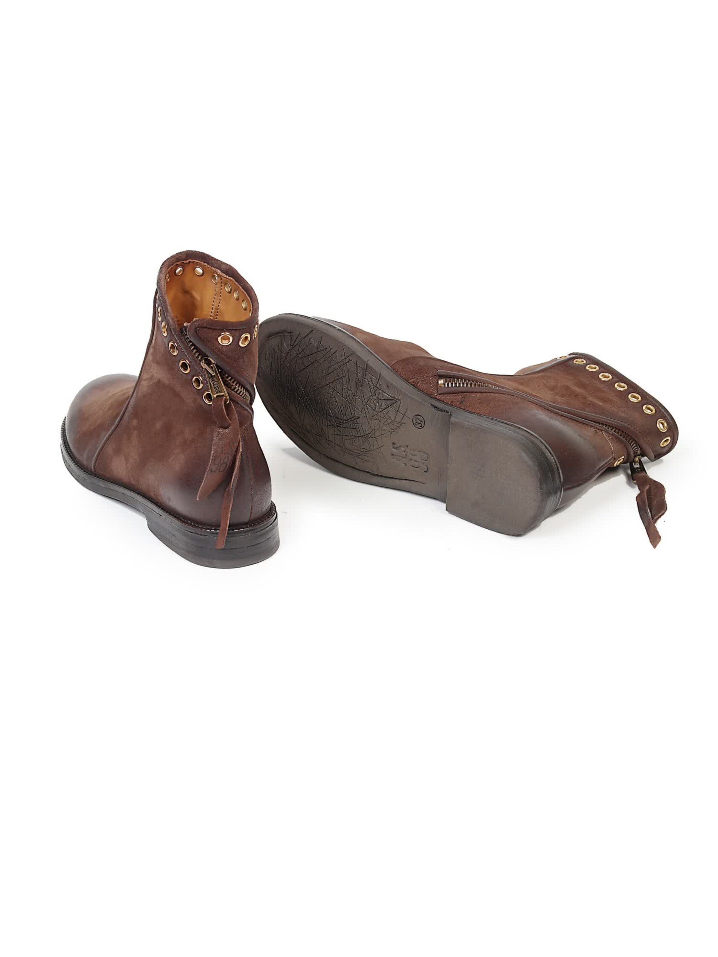 A.S.98 - Botas pelo tornozelo 'Alayna' em castanho: abaixo
