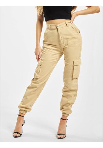 Effilé Pantalon cargo 'Aya' DEF en beige : devant