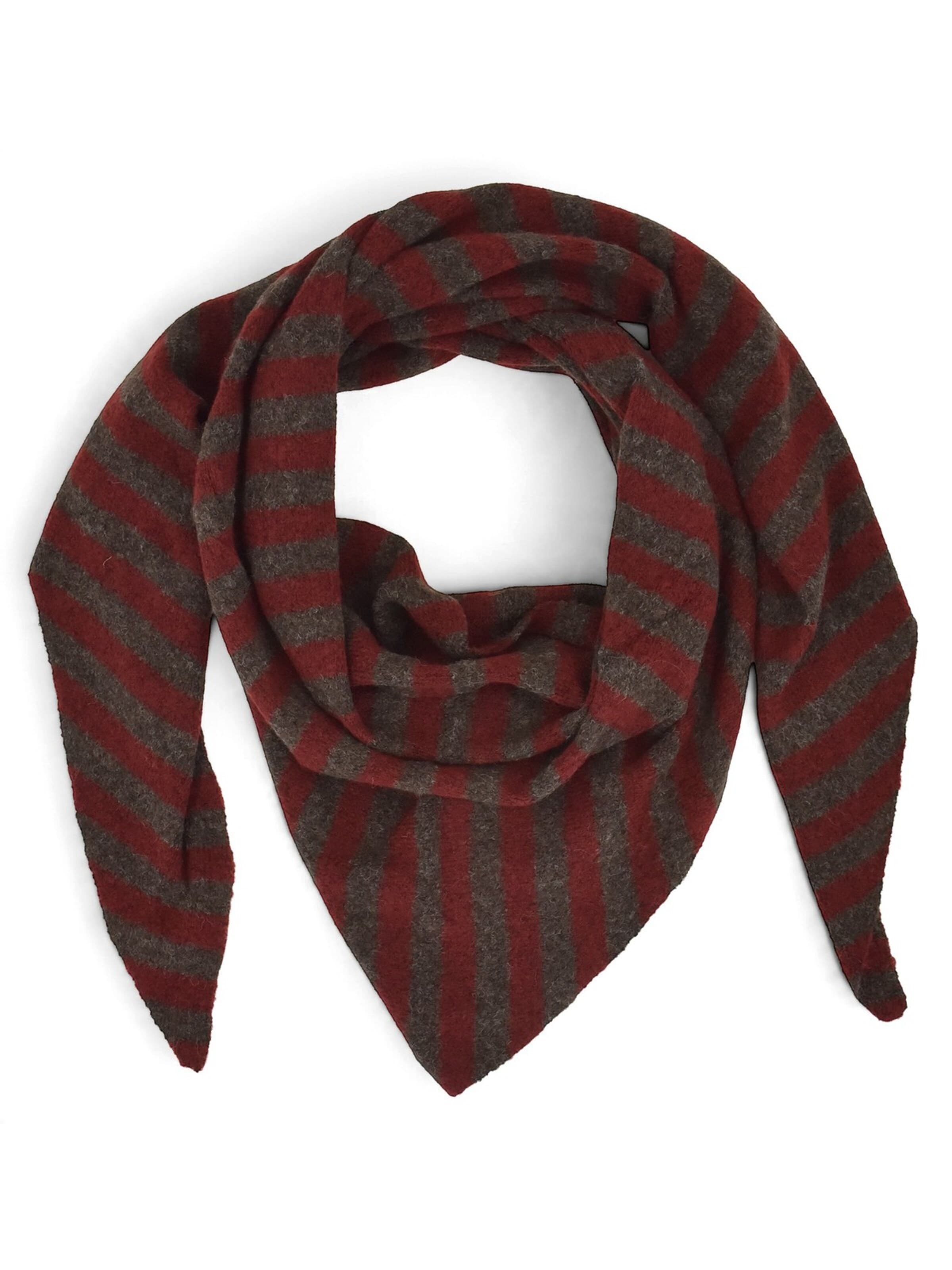 styleBREAKER Tuch 'Strick Dreieckstuch mit Streifen Muster'‌‌‌‌‌‌‌ in Rot: Vorderseite