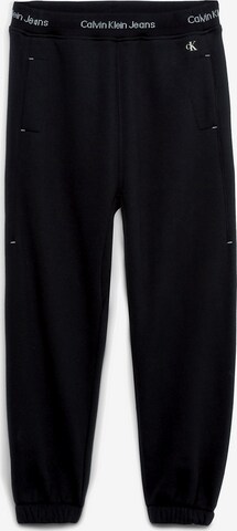 Calvin Klein Jeans Tapered Broek in Zwart: voorkant