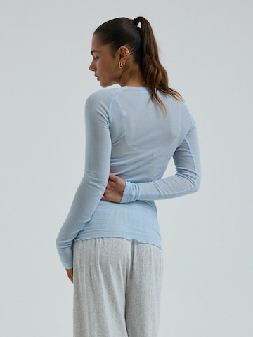 Haut ' Cotton ' Seamless Basic en bleu