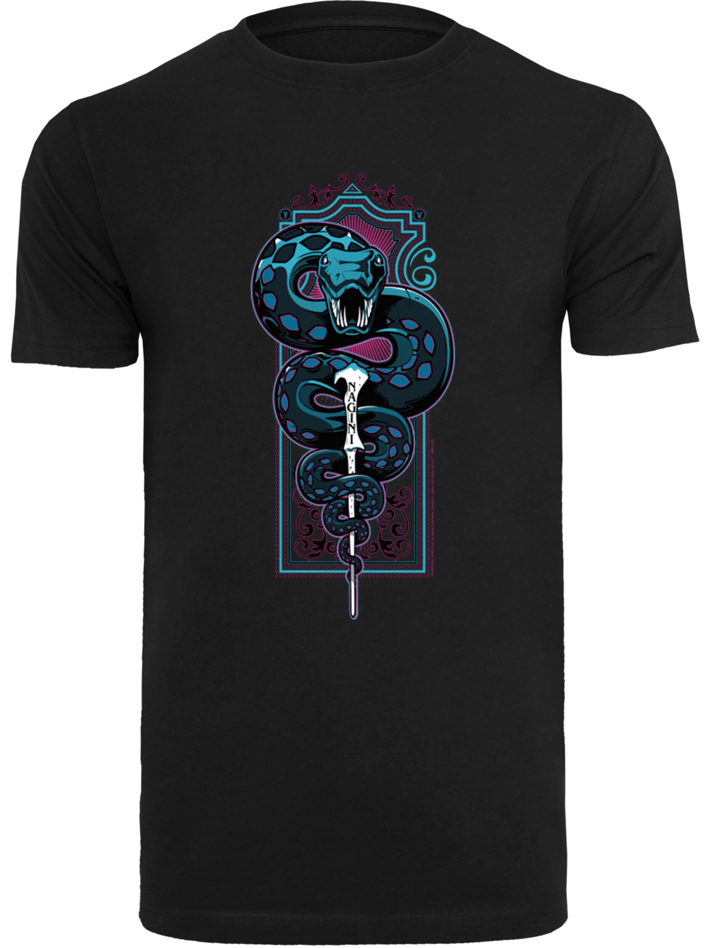 F4NT4STIC Shirt 'Harry Potter Neon Nagini' in Zwart: voorkant