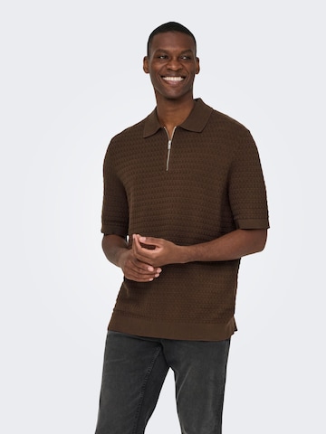 Only & Sons Sweater 'ONSMenu' in Brown