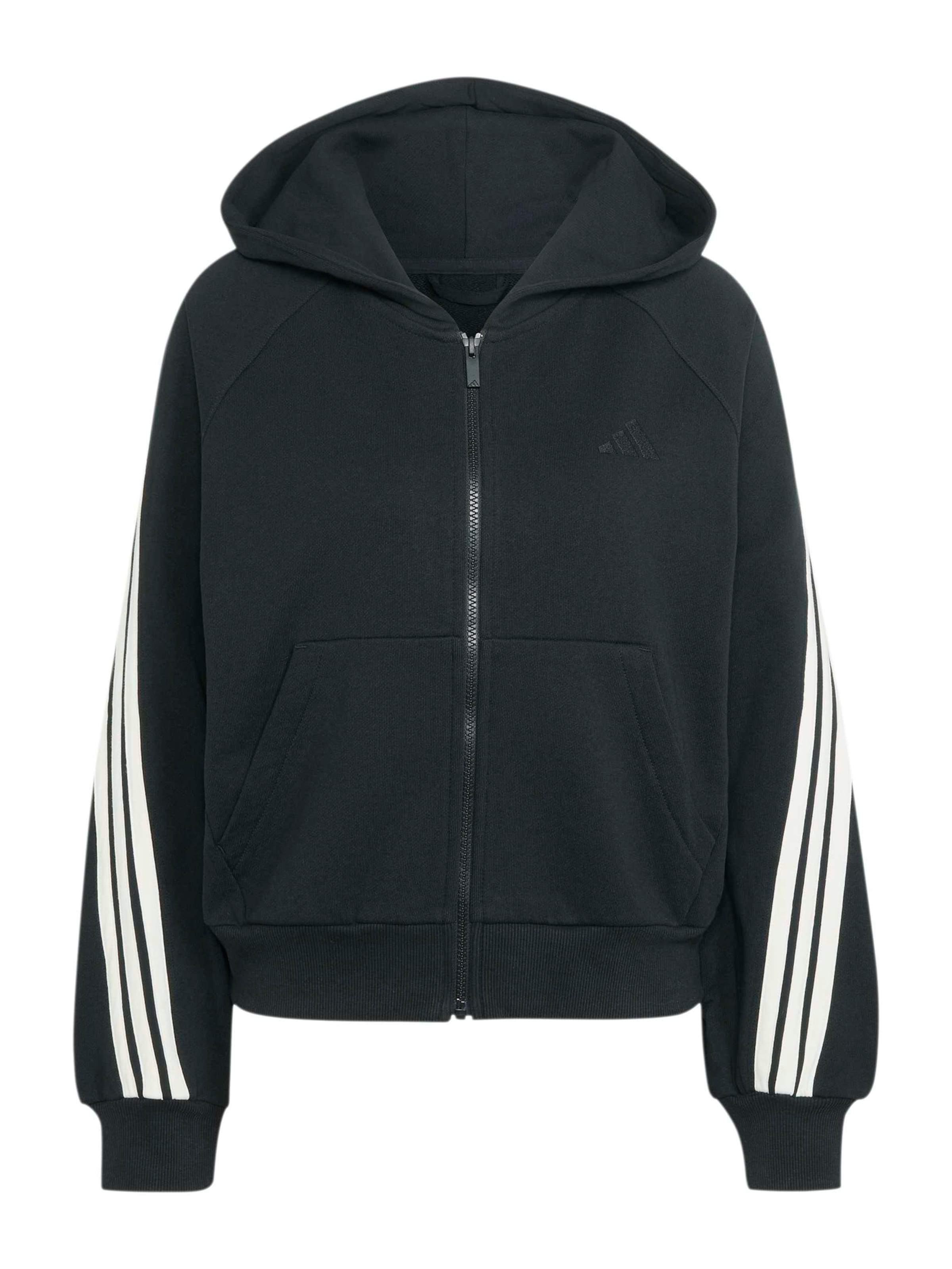 ADIDAS SPORTSWEAR Спортна жилетка с качулка 'AK' в черно: отпред