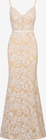 APART Evening Dress in Beige: front