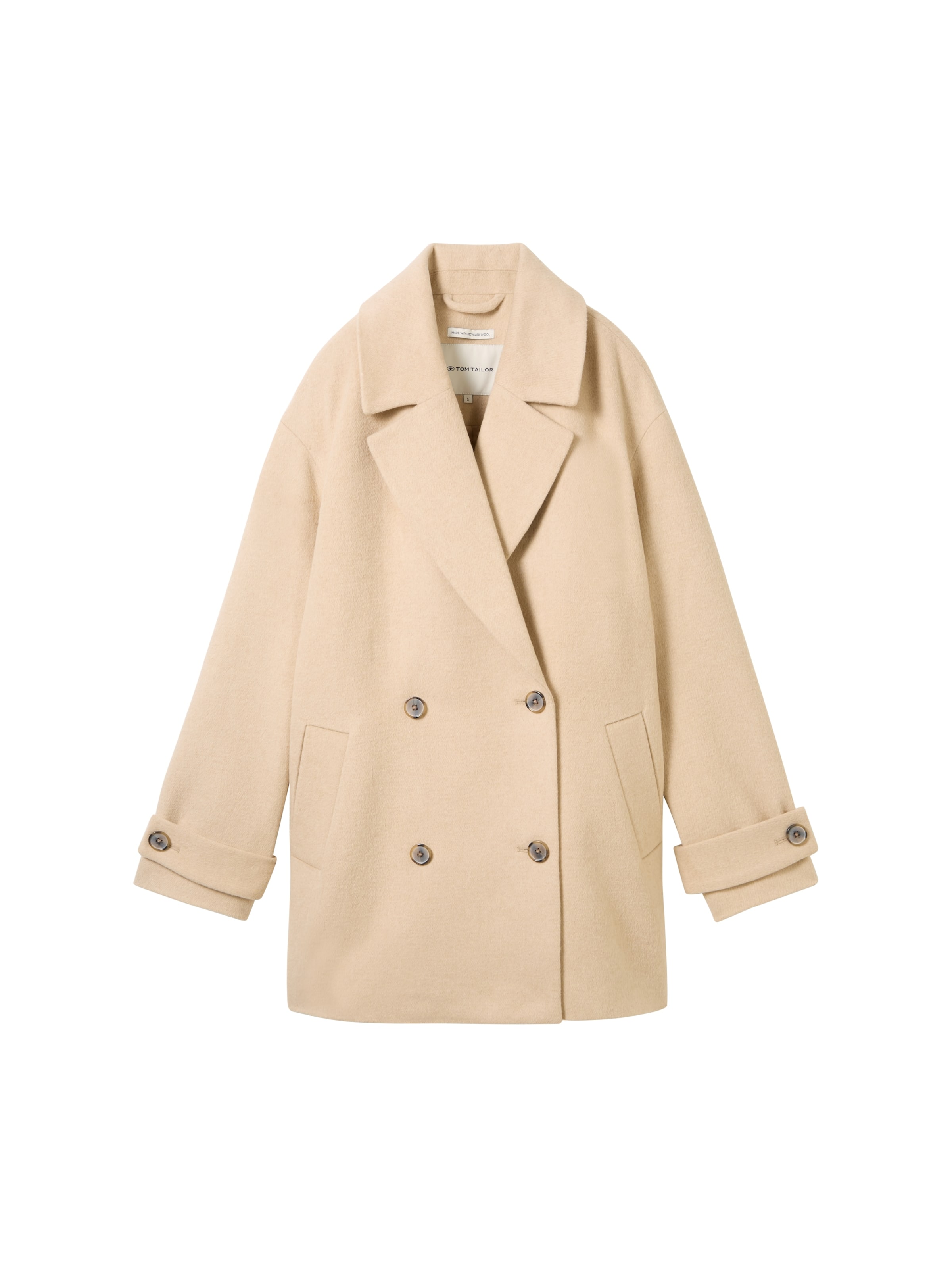 TOM TAILOR Tussenmantel in Beige: voorkant