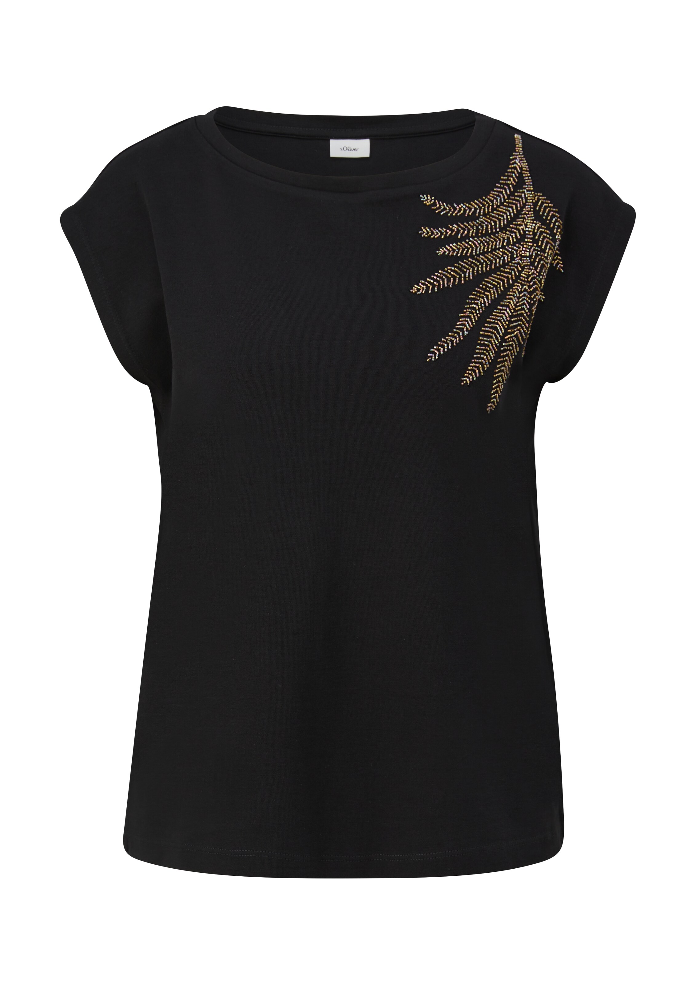 T-shirt s.Oliver BLACK LABEL en noir : devant