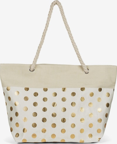 styleBREAKER Strandtasche in One Size in beige / gold / weiß, Produktansicht