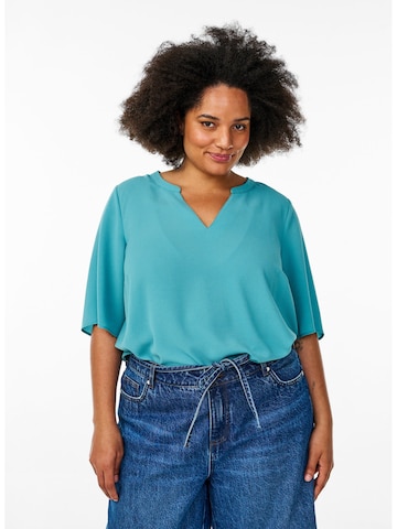 Camicia da donna 'VANNI' di Zizzi in blu: frontale