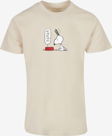 Merchcode T-Shirt 'Peanuts Hungry Snoopy' in Beige: predná strana