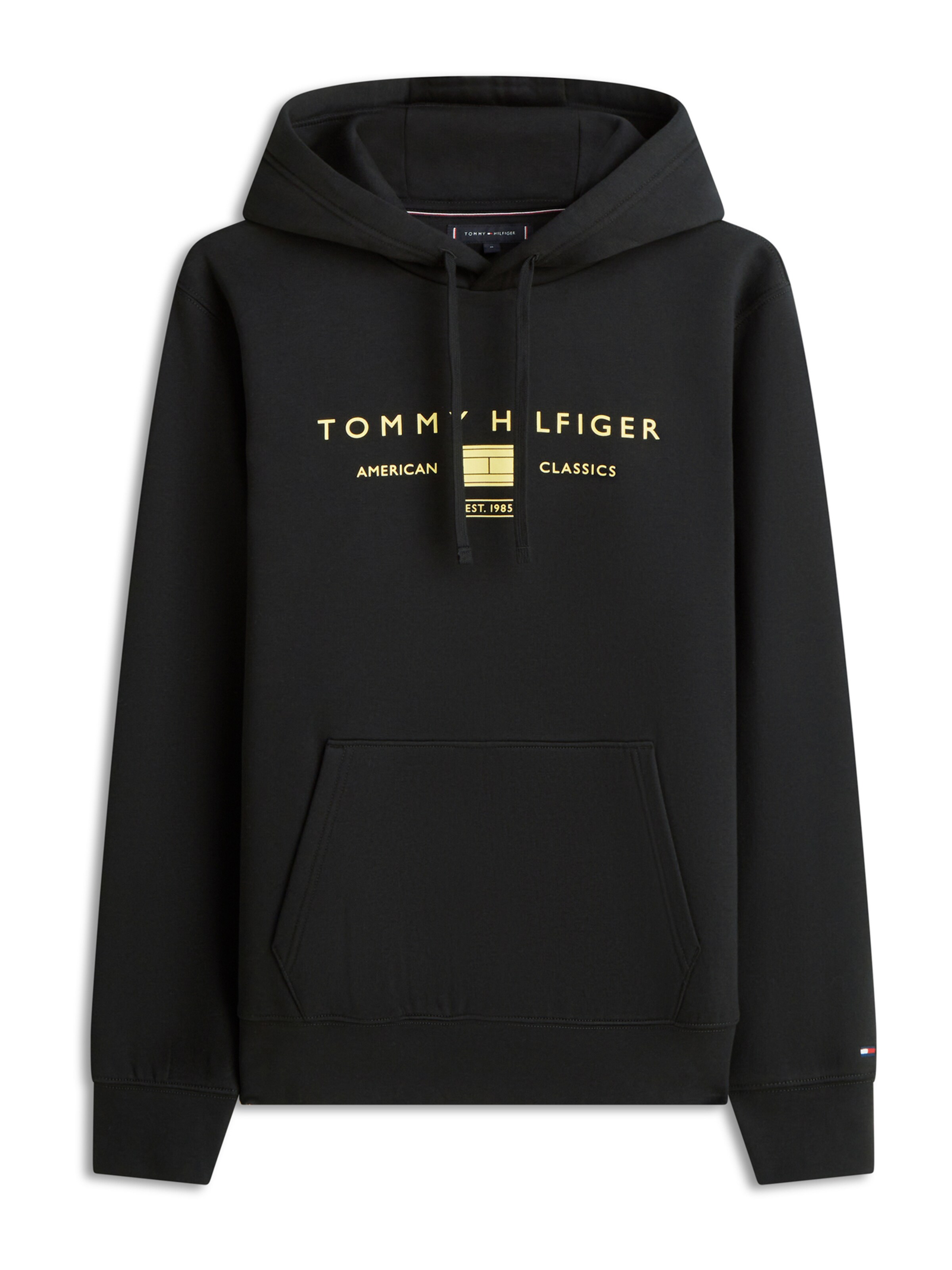 melns TOMMY HILFIGER Sportisks džemperis 'BRAND LOVE': no priekšpuses