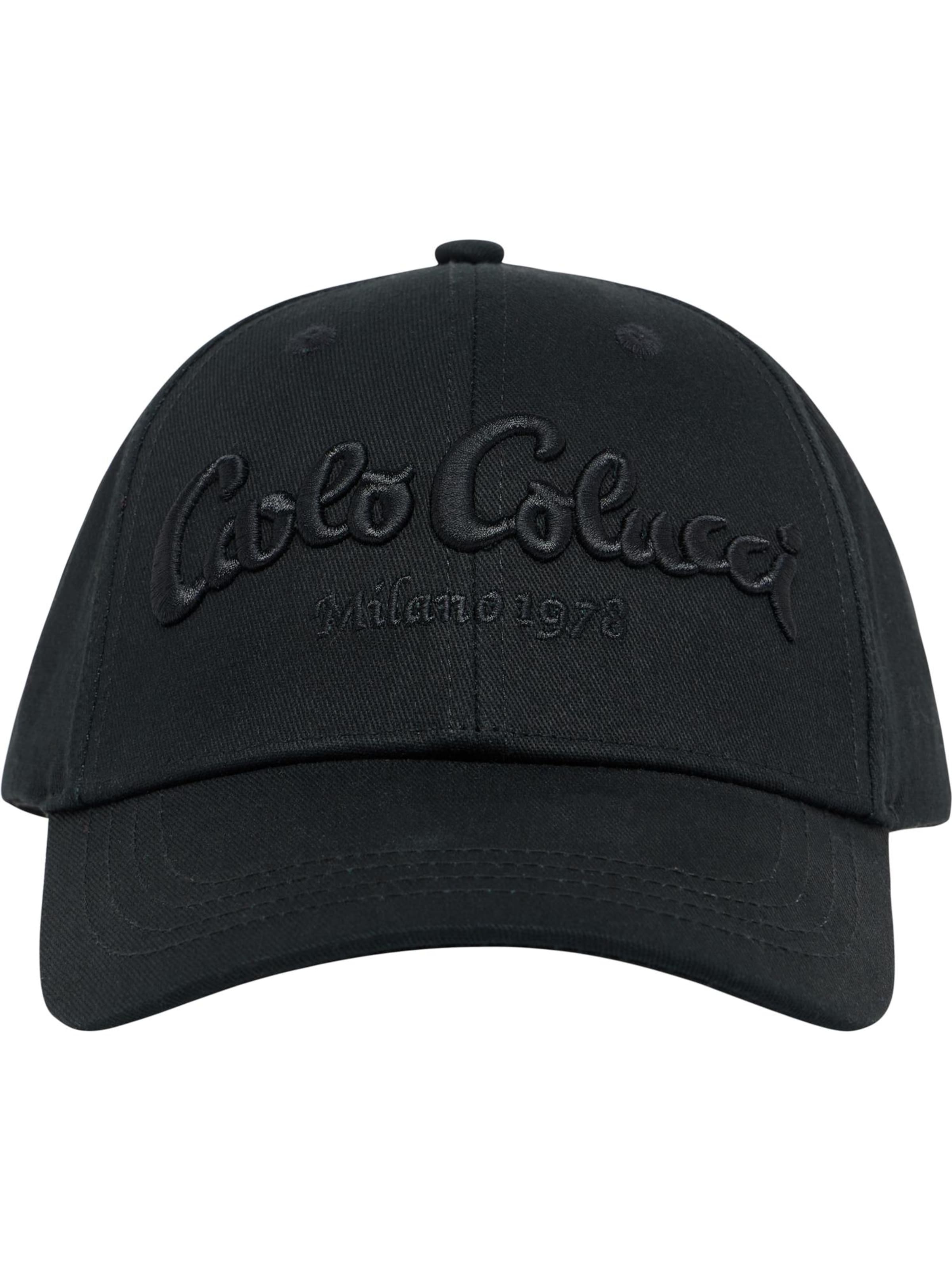 Carlo Colucci Cap 'Elezi' in Schwarz: Vorderseite