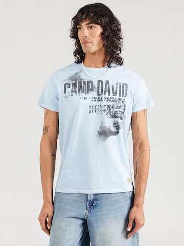 T-Shirt CAMP DAVID en bleu : devant