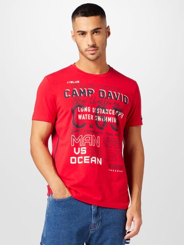 CAMP DAVID Shirt 'Ocean's Seven' in Rood: voorkant