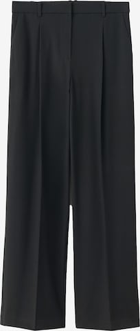 MANGO Wide leg Pleat-front trousers 'Gabo' in Black: front