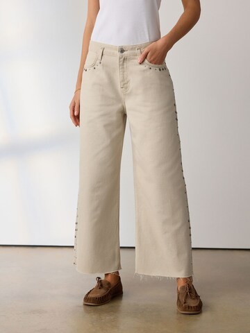 Wide Leg Jean Next en beige : devant