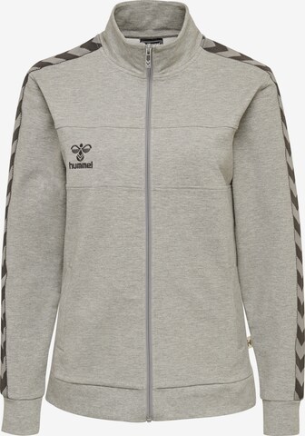 Hummel Athletic Zip-Up Hoodie in Grey: front