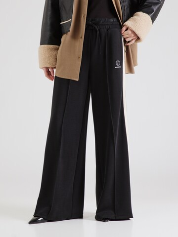 Wide leg Pantaloni de la Elias Rumelis pe negru: față
