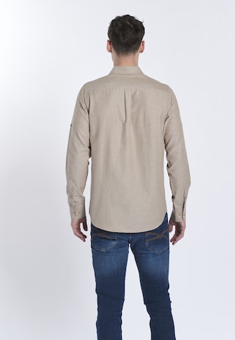 DENIM CULTURE Regular fit Button Up Shirt ' FYODOR ' in Beige