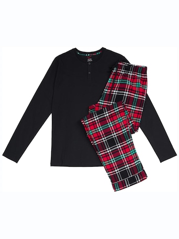 La V Pajamas long in Black: front