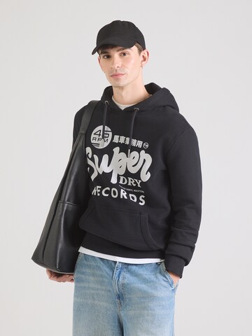 Superdry & Co Mikina 'RECORDS' - Čierna: predná strana
