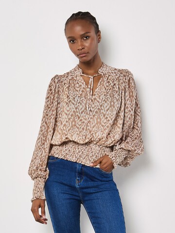 Apricot Bluse 'Ikat' in Beige: Vorderseite