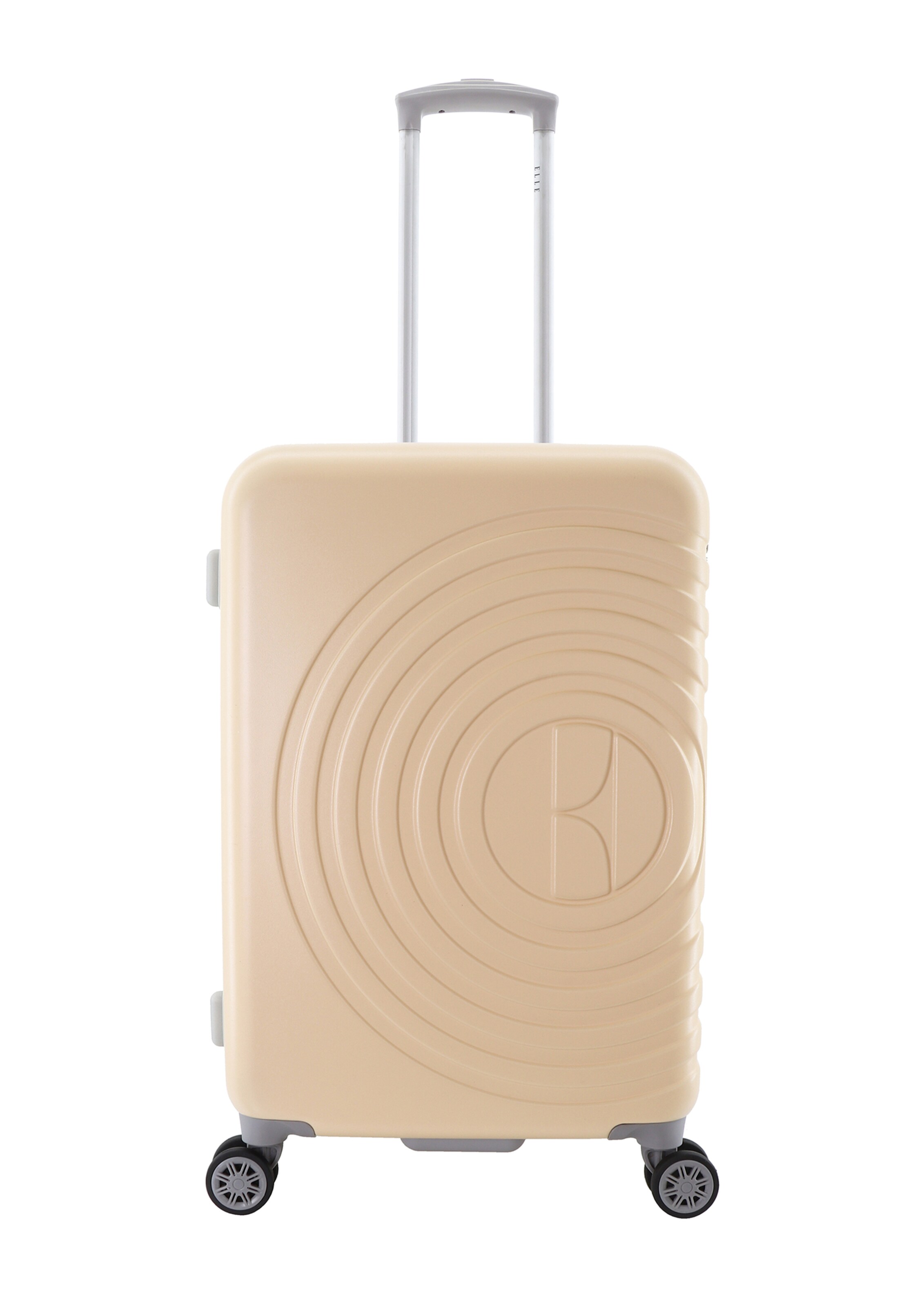 ELLE Suitcase 'Debossed' in Beige: front