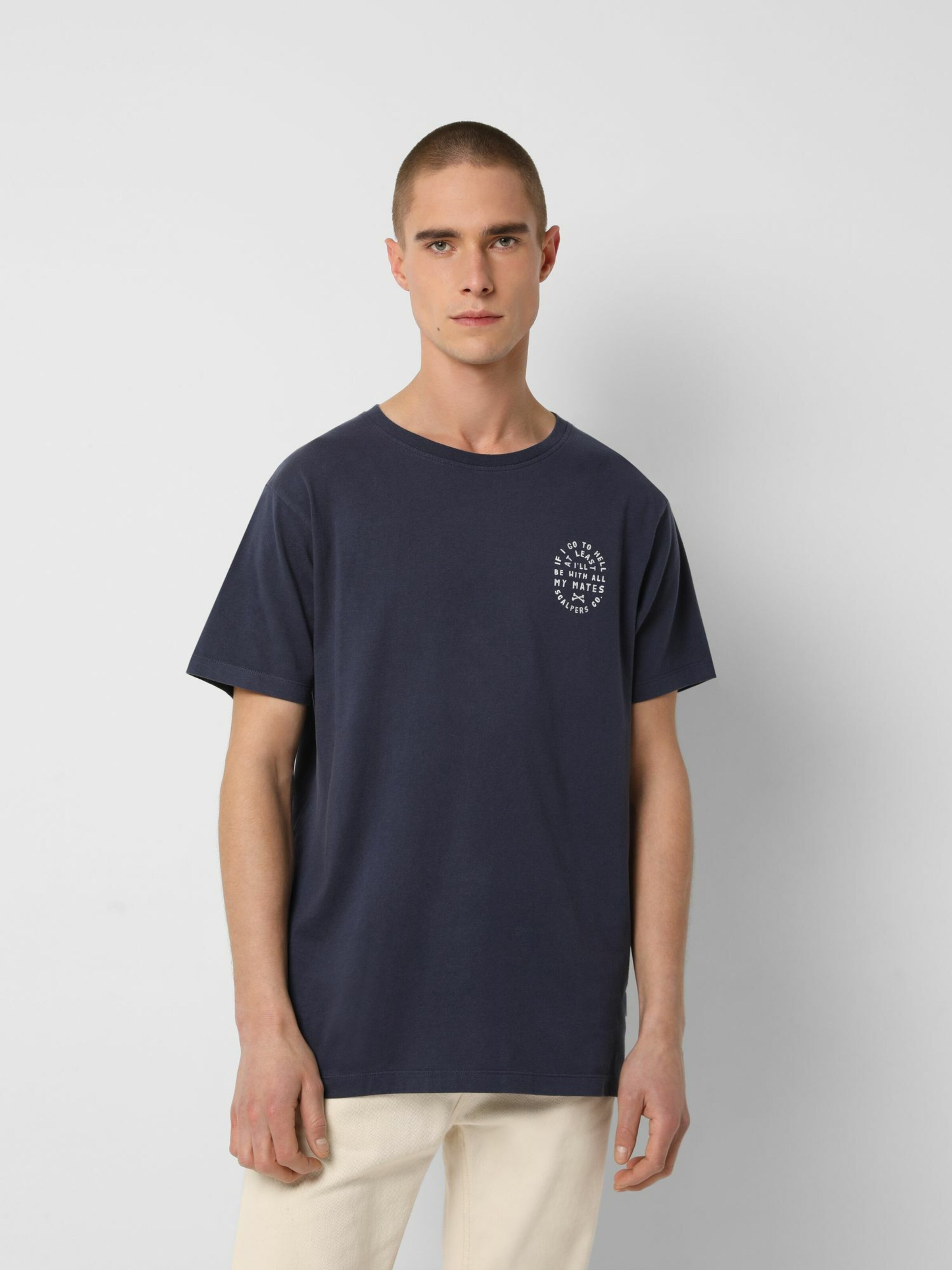 Männer Scalpers Top 100 Scalpers T-Shirt in Navy - XJ24356 Männer Scalpers Top 100 Scalpers T-Shirt in Navy - XJ24356