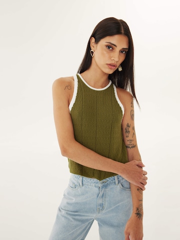 Twist Knitted Top in Green