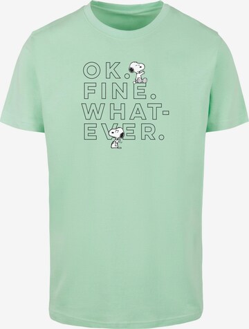 Merchcode Shirt 'Peanuts - Ok Fine Whatever' in Groen: voorkant