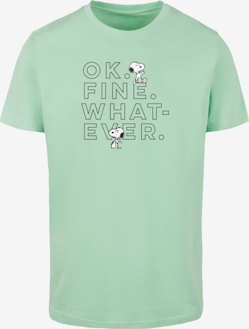 Merchcode Shirt 'Peanuts - Ok Fine Whatever' in Grün: predná strana