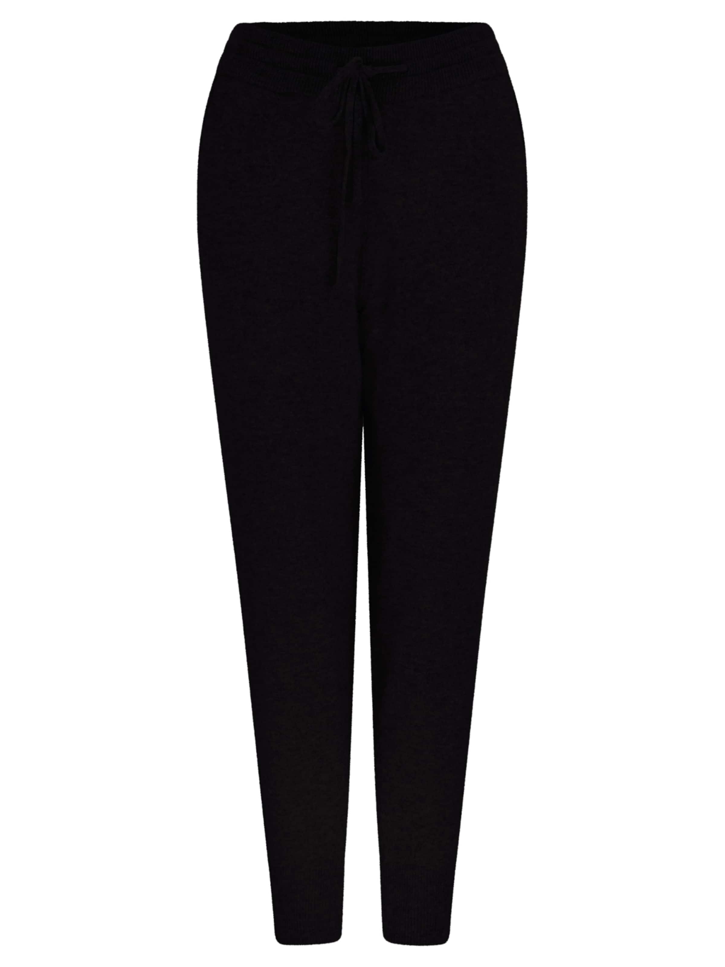 CASH-MERE.CH Tapered Kaschmir Hose in Schwarz: Vorderseite