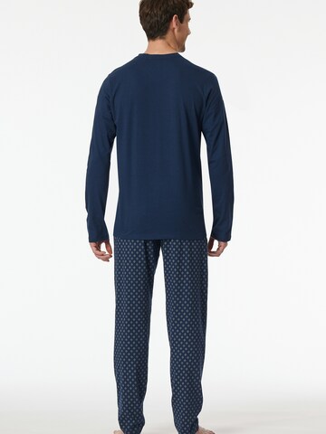 SCHIESSER Pyjama lang ' Casual Essentials ' in Blauw