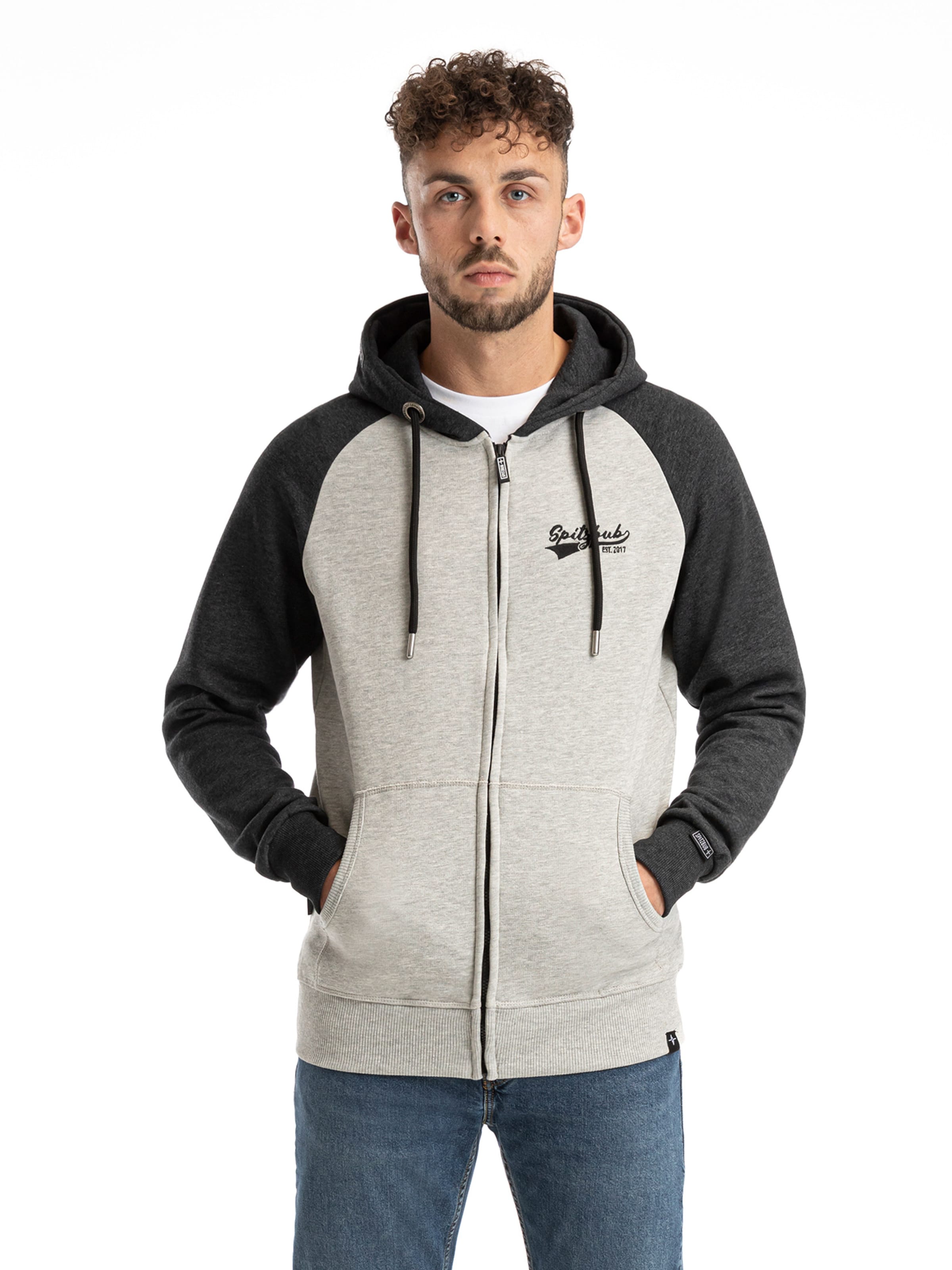 SPITZBUB Sweatvest 'Lucas' in Grijs: voorkant