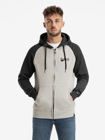 SPITZBUB Zip-Up Hoodie 'Lucas' in Grey: front