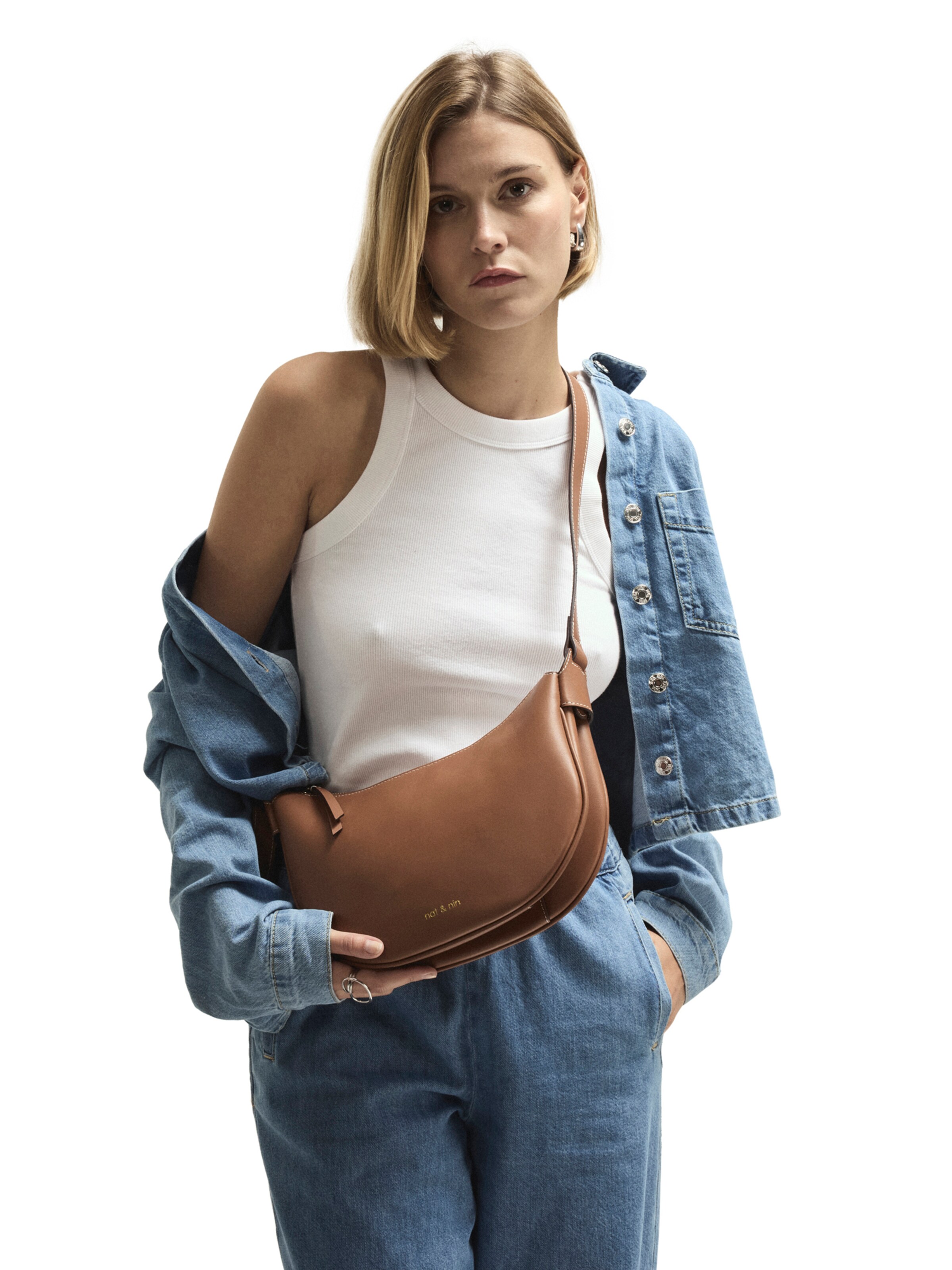 Nat&Nin Crossbody bag ' LUNE ' in Brown