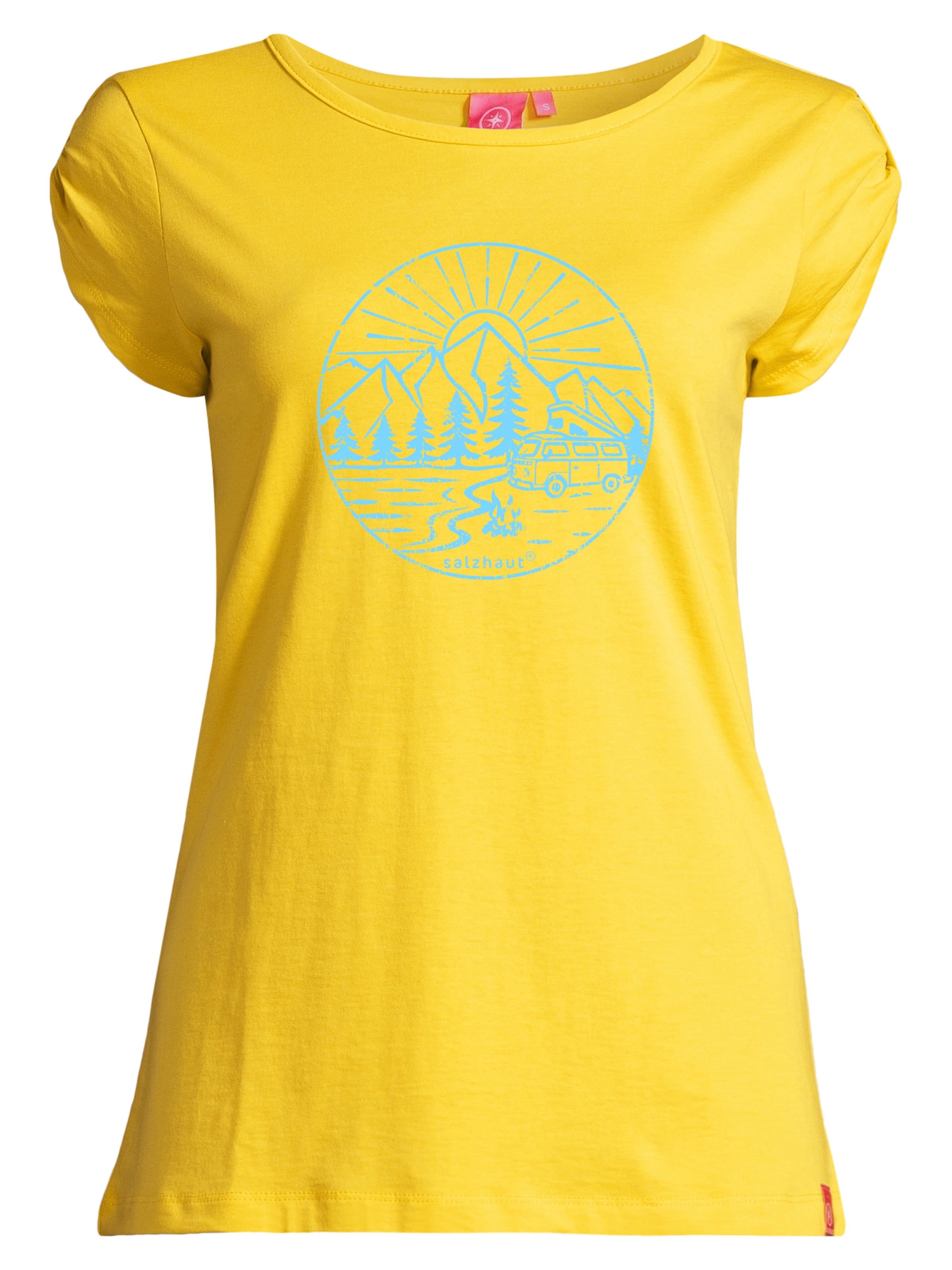 T-shirt 'BIIKE - CAMPER' salzhaut en jaune : devant