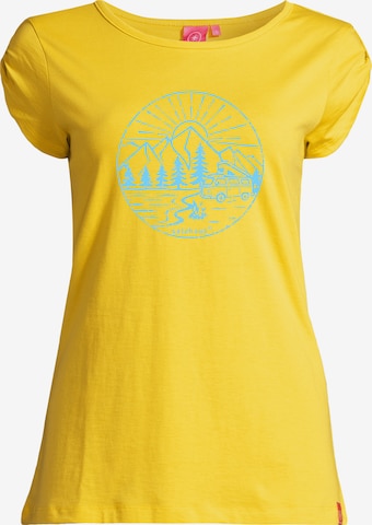 T-shirt 'BIIKE - CAMPER' salzhaut en jaune : devant