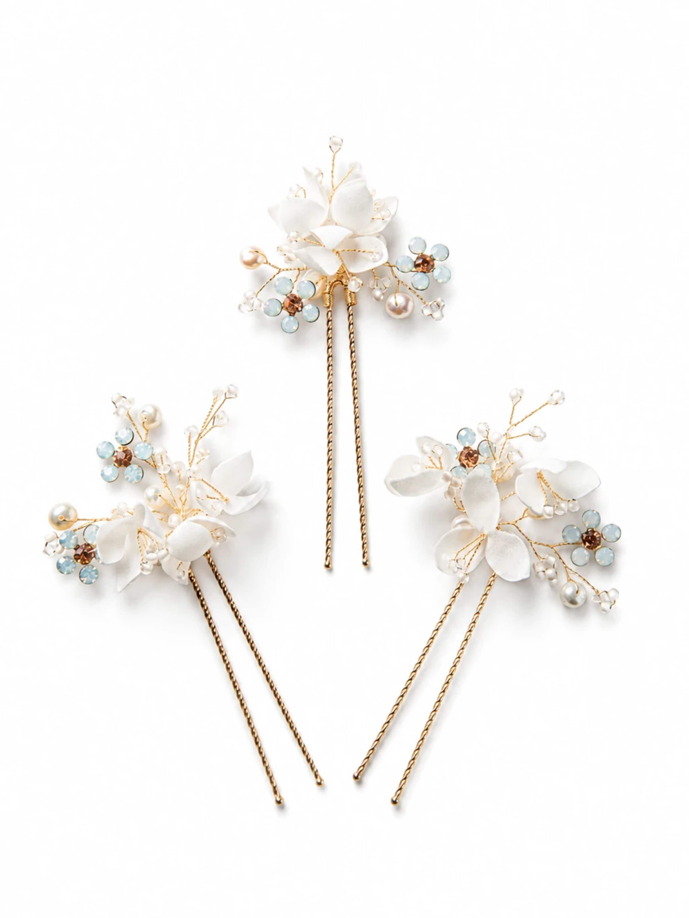 SallyJaneBridal Haarsieraden 'Ilja Hairpins Gold' in Goud: voorkant