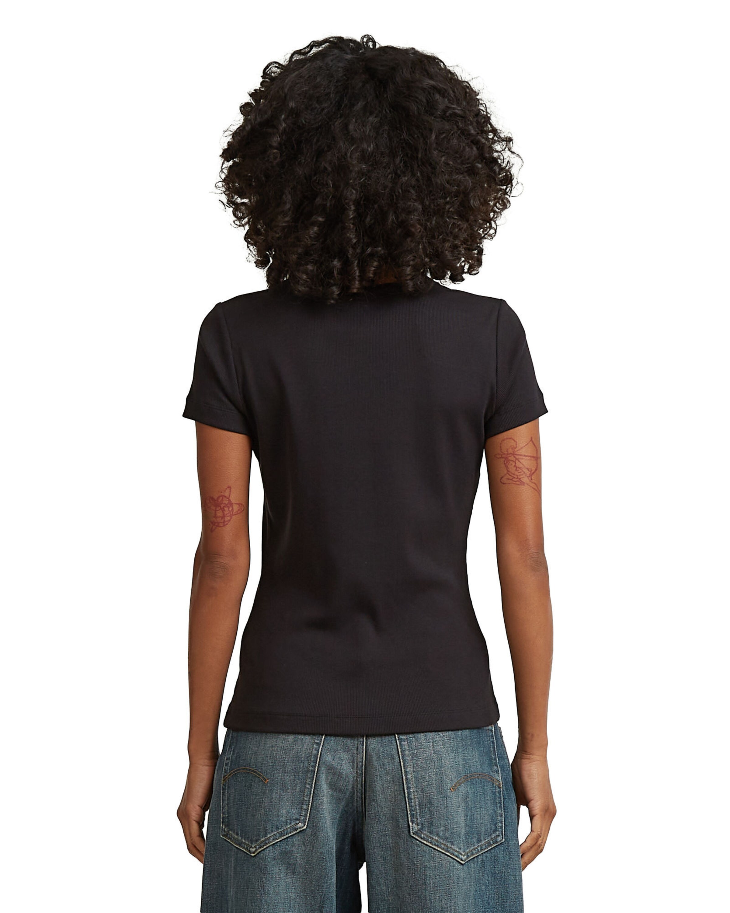 G-STAR Tops-T-Shirt 'Slim Rib ' in Schwarz