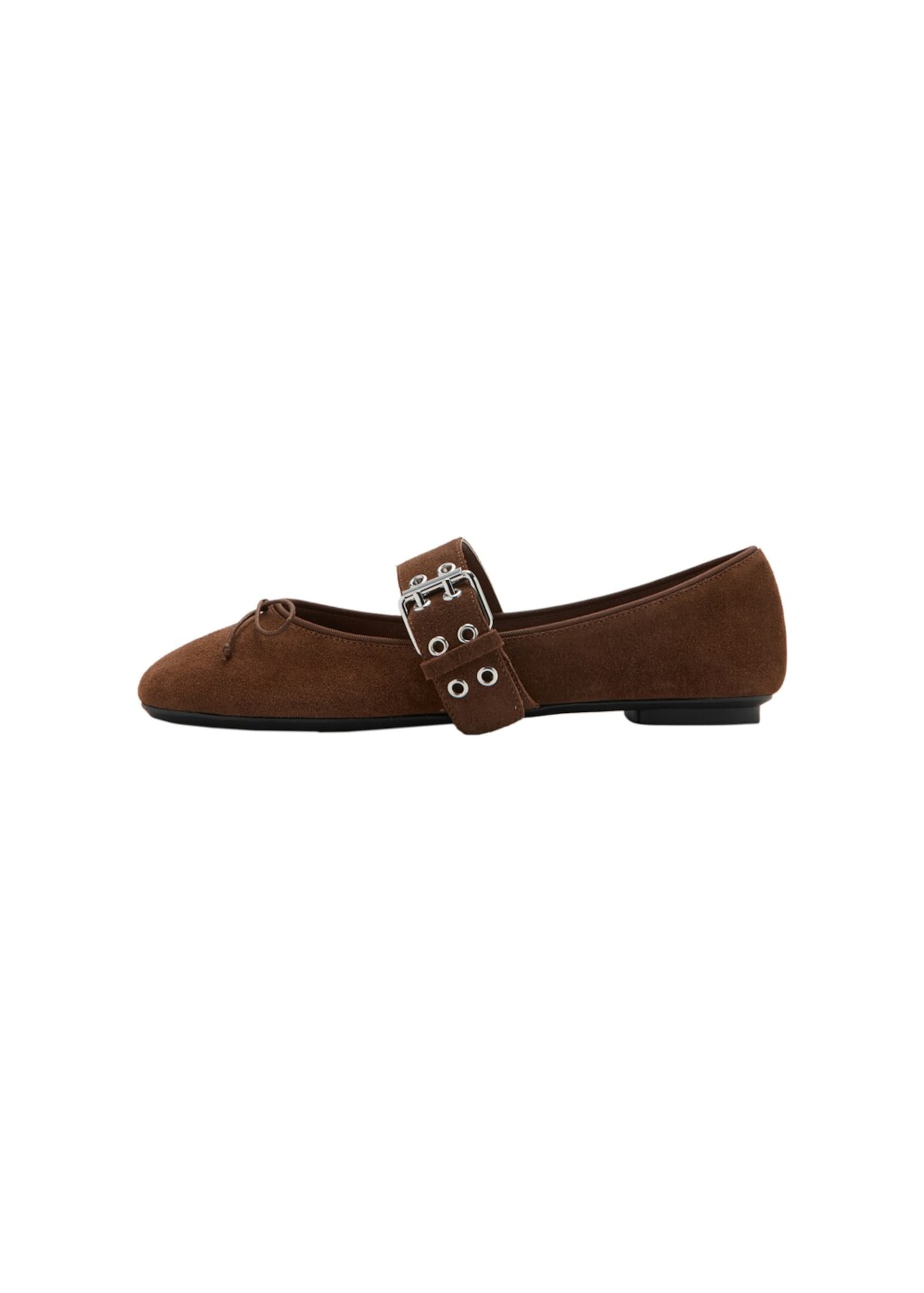 MANGO Ballet Flats with Strap 'Gift' in Brown, Item view