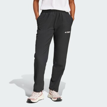 ADIDAS TERREX Regular Workout Pants 'Liteflex' in Black: front